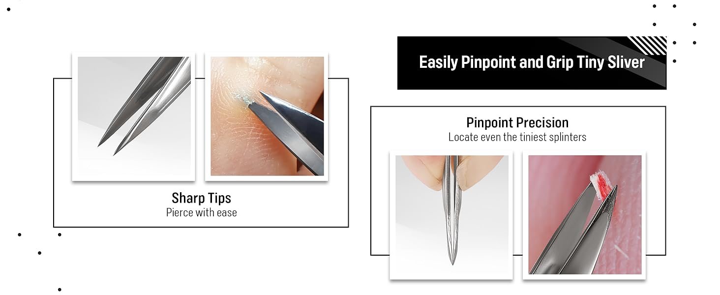 pointed precision ingrown hair tweezers,round tip eyebrow tweezers,splinter tweezers