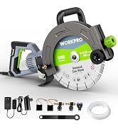 WORKPRO 12 Inch Concrete Saw with Water Cutting, 4-1/2" Max Cutting Depth | 1600W Motor, 4500 RPM...