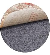 Veken 5 Ft Round Non Slip Cushioned Rug Pad Gripper, Felt and Silicone Backing, 1/4" Thick Carpet...