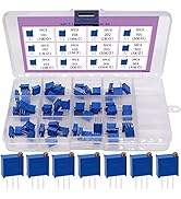 Taiss 60PCS Variable Resistor Assortment Kit 3296W Multiturn Trimmer Potentiometer 12 Values 100 ...
