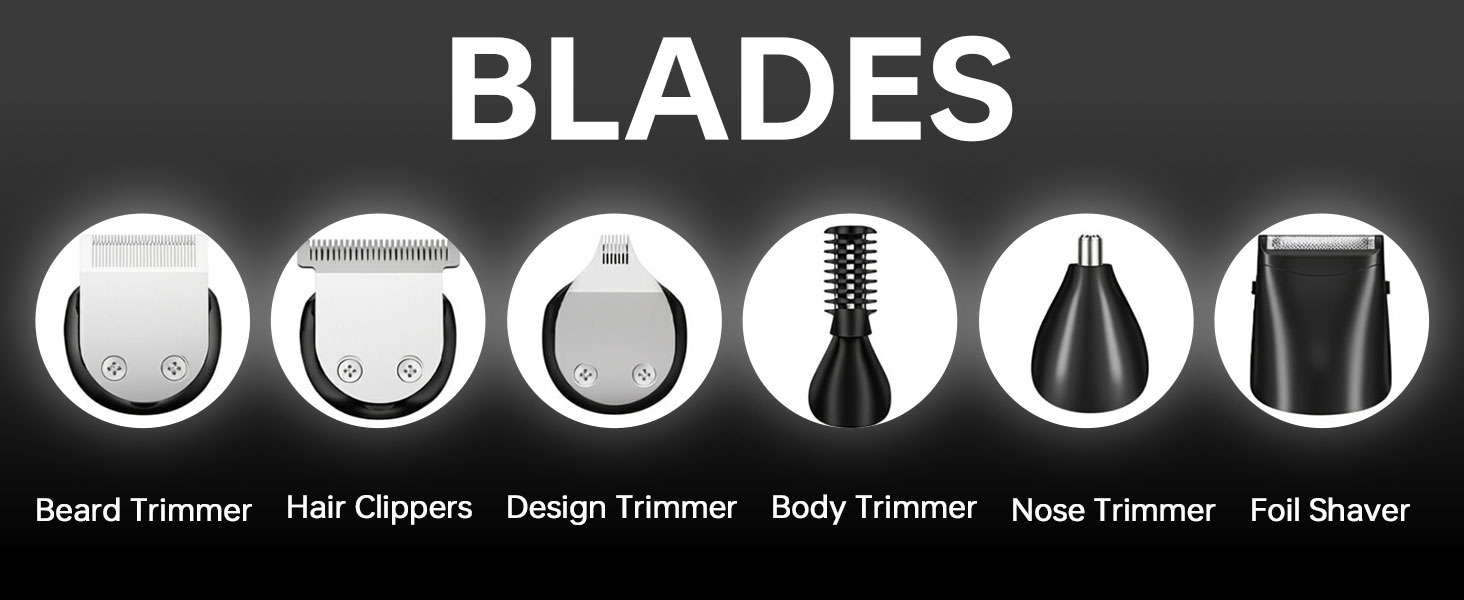 BLADES Beard Trimmer Hair Clippers Design Trimmer Body Trimmer Nose Trimmer Foil Shaver