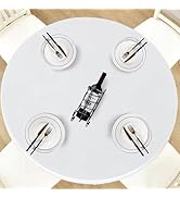 LUSHVIDA Round Waterproof Table Cover Elastic Vinyl Fitted Tablecloth Elastic Edged Plastic Table...