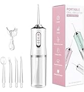 Portable Water Flosser for Teeth, 230ML Detachable Tank Cordless Oral Irrigator with 0.6mm Precis...