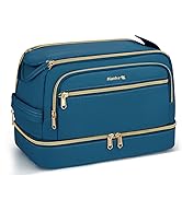 Hanke Travel Toiletry Bag, Lightweight Wide-open Makeup Bag, Dual-Layer Travel Bag for Toiletries...