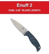 Spyderco Knives Enuff 2 Fixed Blade FB31SBL2K390 Blue FRN and Serrated K390 Knife