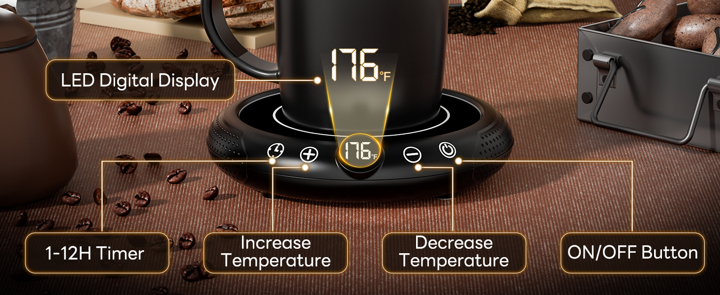 Coffee Mug Warmer with Mug Set