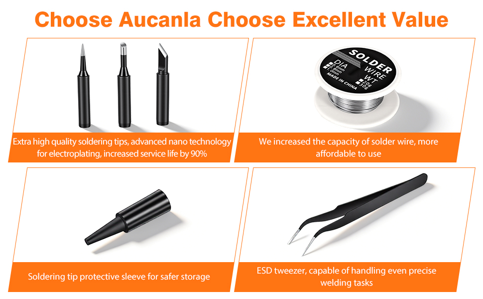 Soldering Iron Kit, 100W High Power LCD Digital Solder Iron Pen,