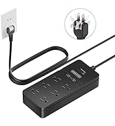 2 Prong Surge Protector Power Strip with 10ft Extension Cord, NTONPOWER 2 Prong to 3 Prong Outlet...