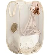 Aplter Pop Up Laundry Basket Folding Laundry Hamper Mesh Hamper Storage Bin for College Dorms, Tr...