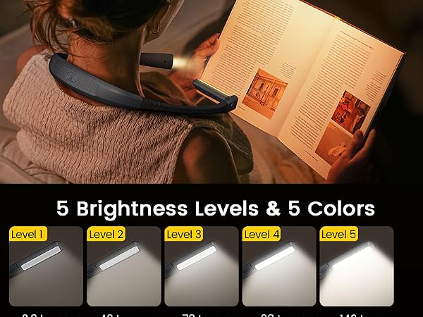 Neck light with 5 Brightness Levels &amp;amp; 5 Color Modes