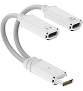 AWINLI USB C Audio and Charge Splitter,Dual USB C Audio and Charge Adapter 100W Fast Charging for...
