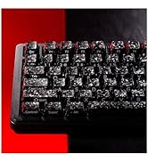 XVX Black Keycaps, Forged Carbon-Look Cherry Profile Keycap Set, 119-Key Keyboard Keycaps Compati...
