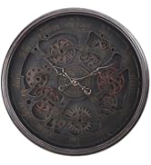 Monarch Specialties I 9029 Clocks, 30" Round, Gear Mechanism, Oversized, Wall Clock, Black