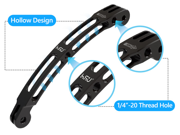 GoPro Aluminum Alloy Curved Extension Arm (5.3”) Metal Pole Mount