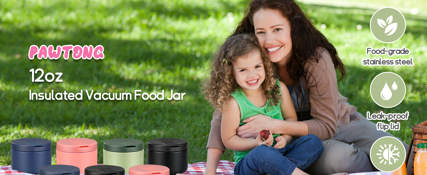 Pawtong 12oz Insulated Vacuum Food Jar