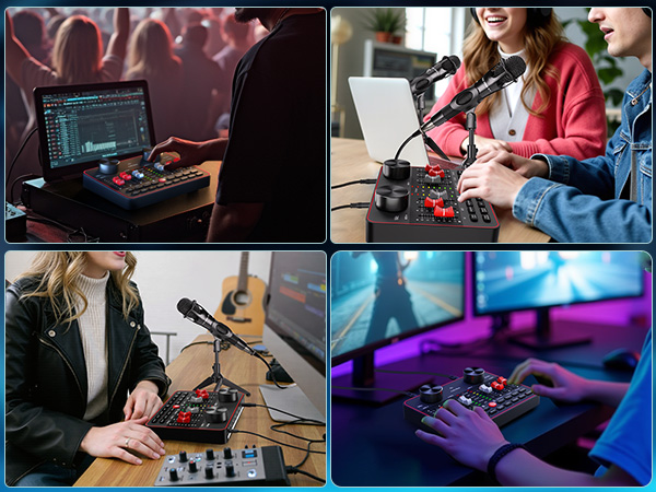 podcast recording equipment live streaming kit sound board mixer sound card for live streaming