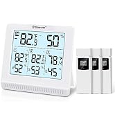 Geevon Indoor Outdoor Thermometer Wireless with 3 Remote Sensors, Digital Hygrometer Thermometer,...