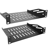 QiaoYoubang 2 Pcs of 1U Server Rack Shelf Vented Cantilever Rack Tray for 10" Network Equipment C...