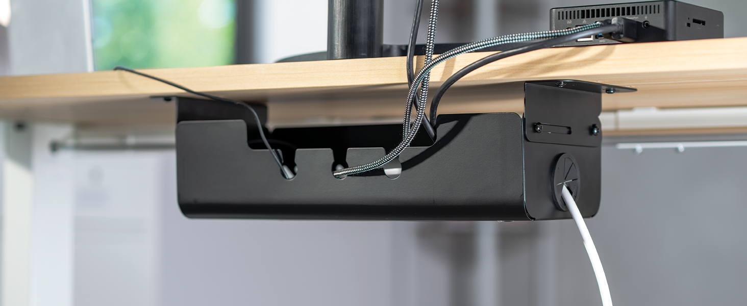 under desk cable management cable tray cord organizer power strip holder wire management steel