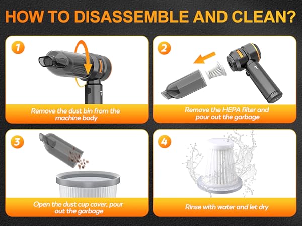 KedeeSparkle Handheld Car Vacuum Cleaner, 4 in 1 Cordless Vacuum Cleaner