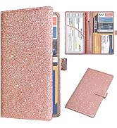 DMLuna Car Registration and Insurance Holder, Leather Vehicle Card Document Glove Box Organizer, ...