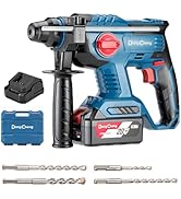 DongCheng 20V Max Brushless Rotary Hammer Drill Kit,4.0Ah Battery &amp; Charger,7/8