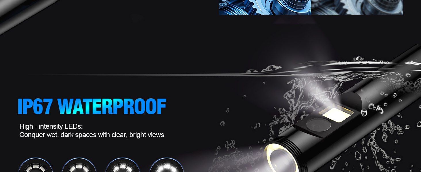 EASTBEAR Endoscope Camera with Light, 1920P HD Borescope with 8 Adjustable LEDs 7