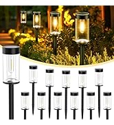 nipify LED Solar Pathway Lights Outdoor, 12 Pack Bright Solar Powered Path Garden Light Waterproo...