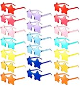 YWL 20 Pairs Rimless Star Sunglasses Bulk Transparent Candy Color Star Glasses for Women Men Part...