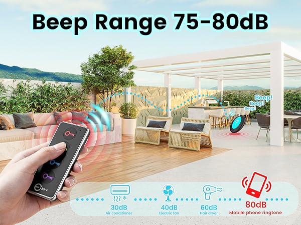 sky Key Finder Locator with Sound 85dB Item Trackers 131ft Range Beeper Tags Wireless Key Finders