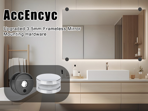 Frameless Mirror Mounting Hardware Kit 