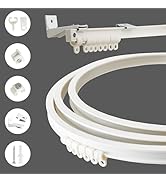 RYB HOME Silent Flexible Bendable Curtain Track Ceiling Mount &amp; Wall Mount for Room Divider Curta...