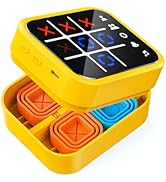 Focfundier Rechargeable Tic Tac Toe Game Box, Upgraded 5 Fun Brain and Memory Games, Compact Hand...