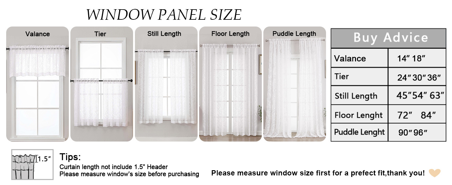 Light filtering sheer curtains