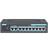 TEROW 10-Port Gigabit PoE+ Network Switch: Featuring 8 PoE+ Ports, 2 Enhanced Uplink Ports, 802.3...