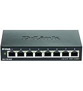 D-Link Ethernet Switch, 8 Port Easy Smart Managed Gigabit Desktop EEE Network Internet or Wall Mo...