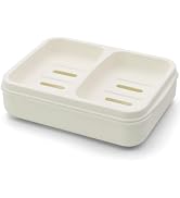 Dual Compartment Soap Dish, Double Bar Soap Holder, Solid Shampoo Bar Holder with Drainage Layer,...