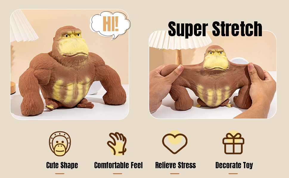 Squeeze Brown Gorilla Fidgets Toy