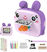 CAMCLID Instant Camera for Kids, 2.5K Kids Camera Instant Print with No Ink Print Paper &amp; 32G Car...