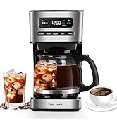 Taylor Swoden Programmable Coffee Makers 12 Cup, Hot and Iced Coffee Maker, 4 Brew Strength, LED ...