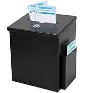 xydled Wall Mounted Suggestion Box with Lock,Ballot&amp;Donation Box with 50 Free Suggestion Cards,Me...