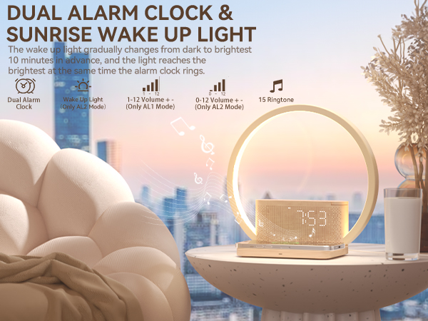 Dual Alarm Clocks &amp;amp; Wake-Up Light