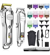 Hatteker Hair Clipper for Men IPX7 Waterproof Cordless Barber Clipper for Hair Cutting Kit with T...