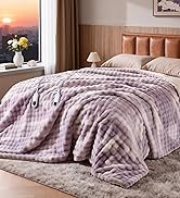bubble rabbit faux fur heated blanket king size