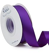Ribbli Purple Double Faced Satin Ribbon,1” x Continuous 25 Yards,Use for Craft Bows Bouquet, Gift...