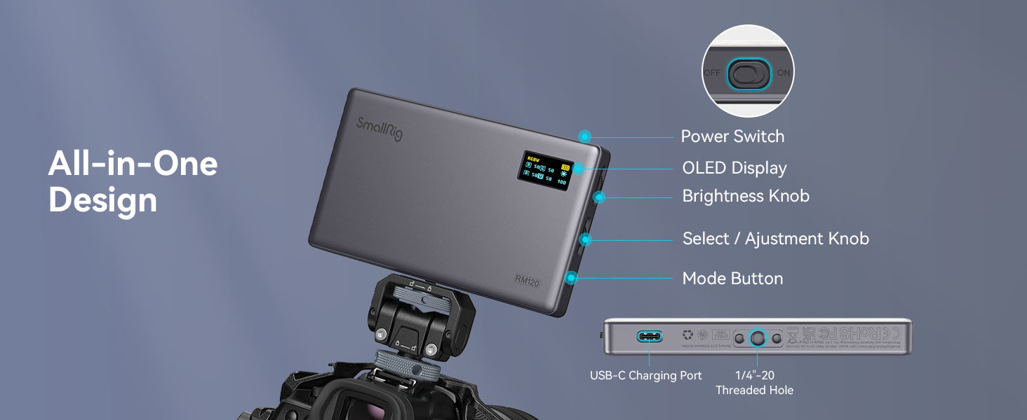 rgb video light portable on camera video lighting for photography