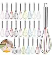 Cididu Set of 24 Silicone Whisk Bulk for Cooking, 10 In Wisking Tool Non Scratch, Flexible Rubber...