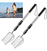 POILKMNI New Upgraded 2 Pcs Shark Tooth Sifter, Beach Sand Sifter, Sand Scoop Shell Scooper for B...
