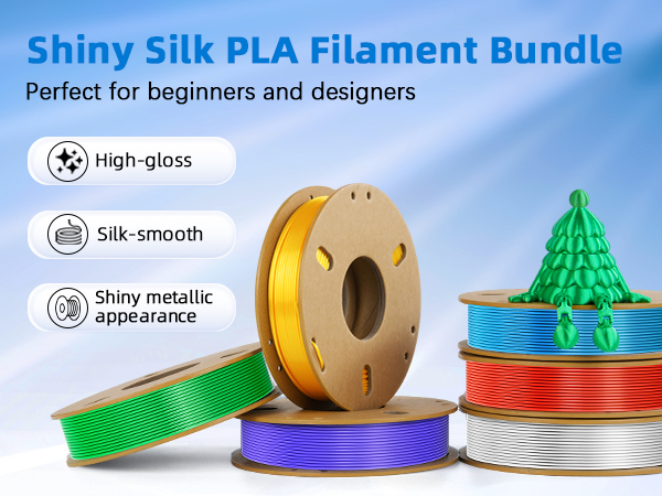 Shiny Silk PLA Filament Bundle