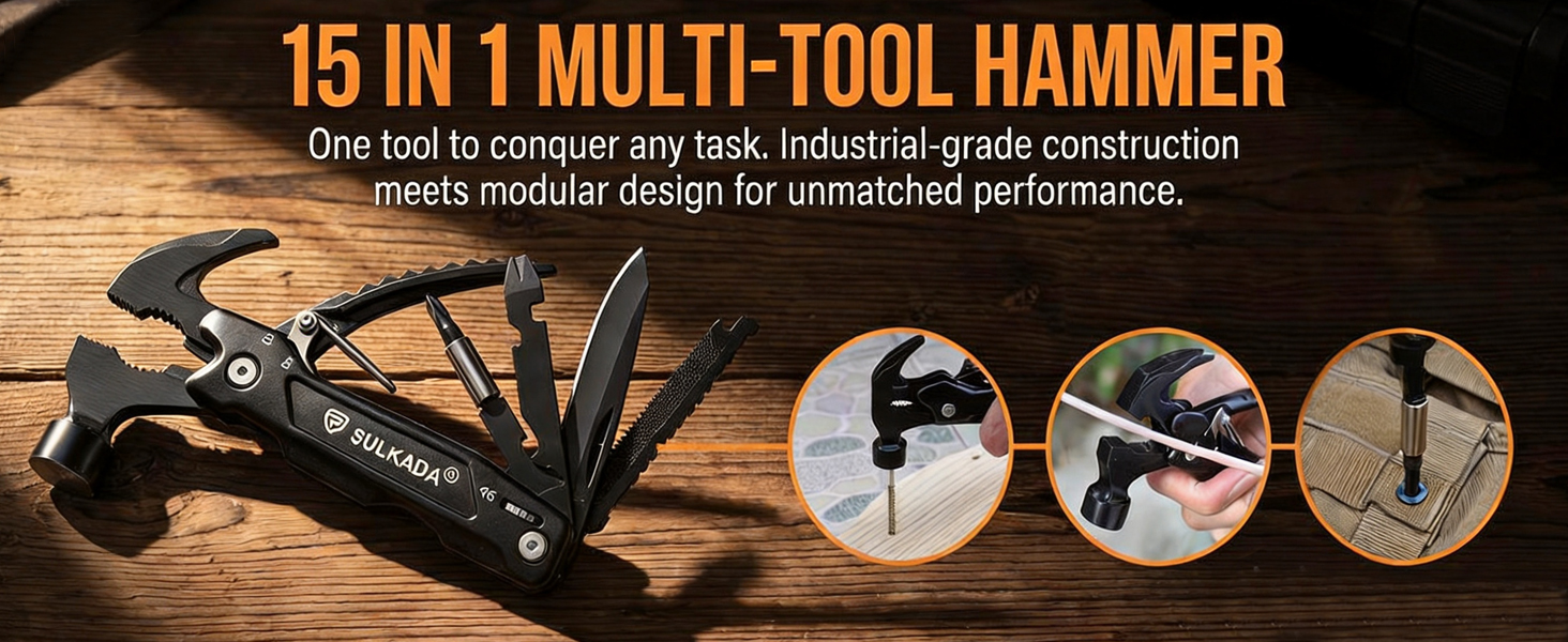 15 in 1 Multitool hammer Gift ideal for men /women